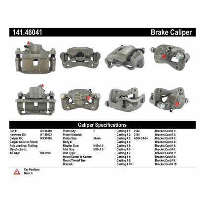Centric Parts Semi-Loaded Brake Caliper 141.46041