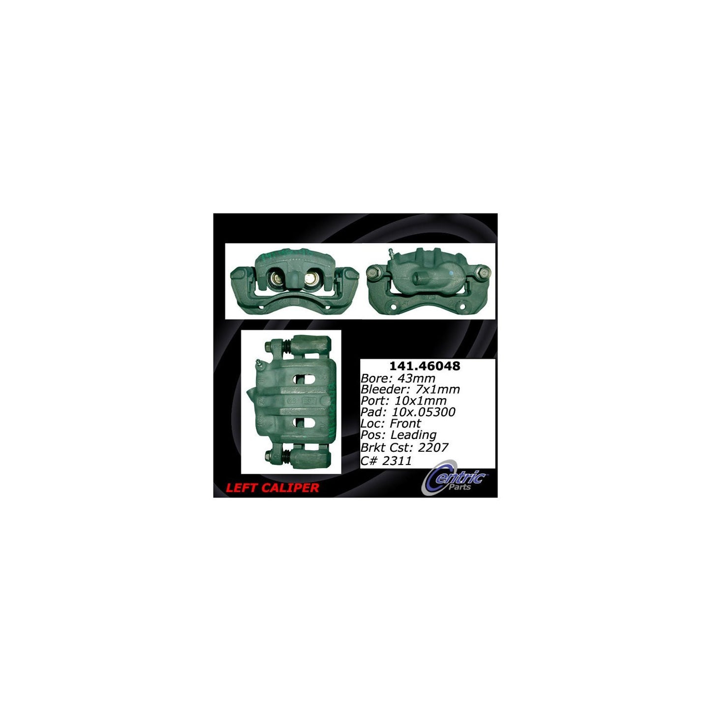 Stoptech Centric Semi-Loaded Brake Caliper - Front Left 141.46048