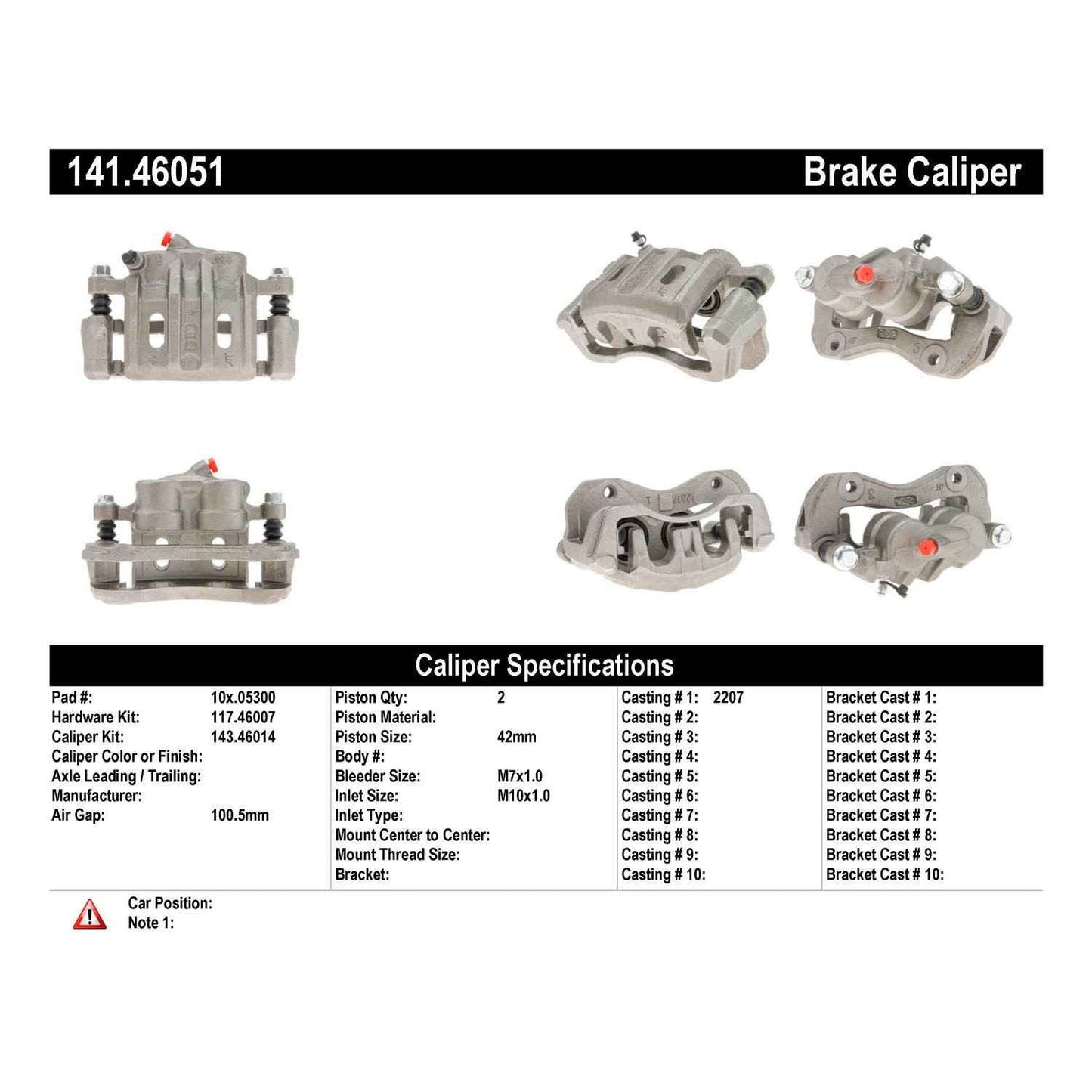 Centric Parts Disc Brake Caliper Semi-Loaded with anti‑corrosion finish for 1994–1993 Mitsubishi Eclipse 141.46051