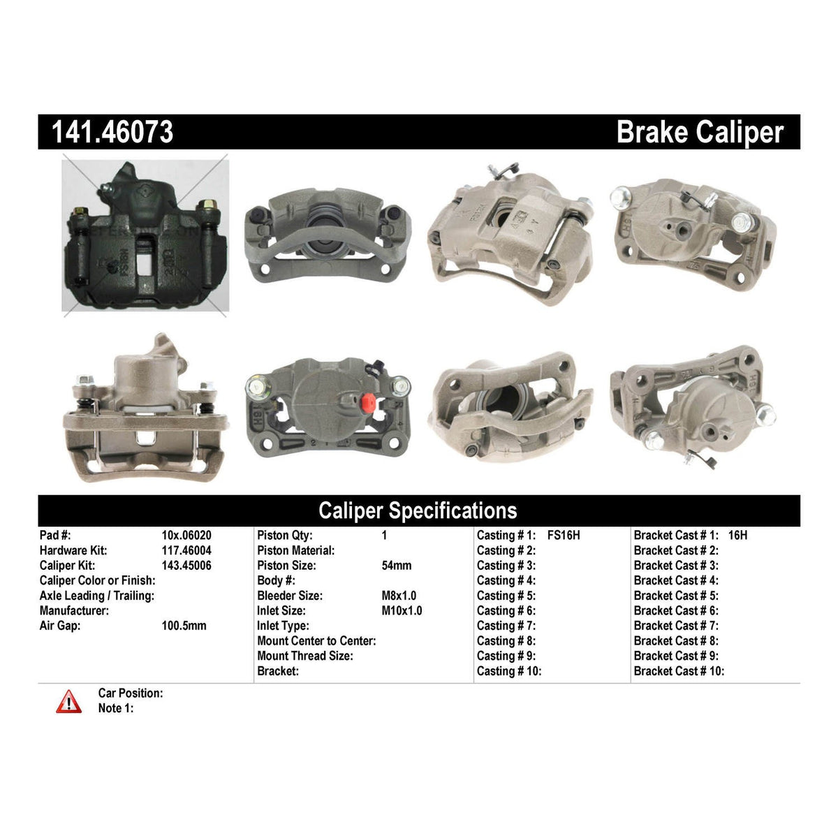 Centric Parts Semi-Loaded Brake Caliper 141.46073