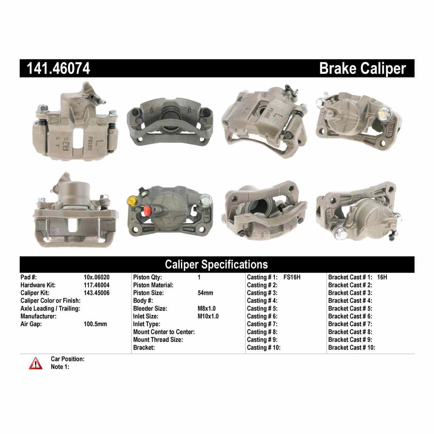 Centric Parts Semi-Loaded Brake Caliper 141.46074