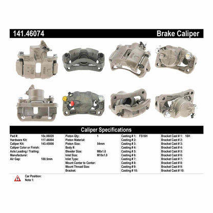 Centric Parts Semi-Loaded Brake Caliper 141.46074
