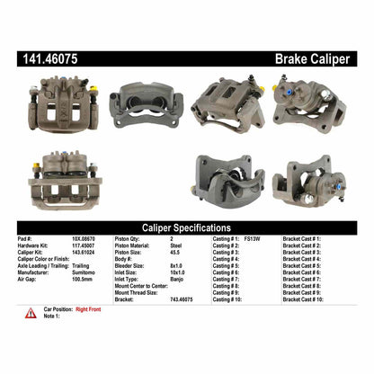 Centric Parts Semi-Loaded Brake Caliper 141.46075