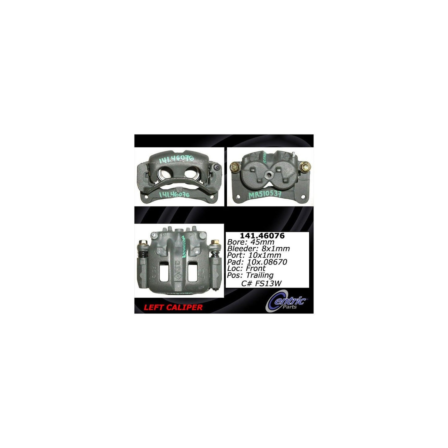 Centric Parts Disc Brake Caliper Semi-Loaded with anti-corrosion finish for 2000-2006 Mitsubishi Montero 141.46076