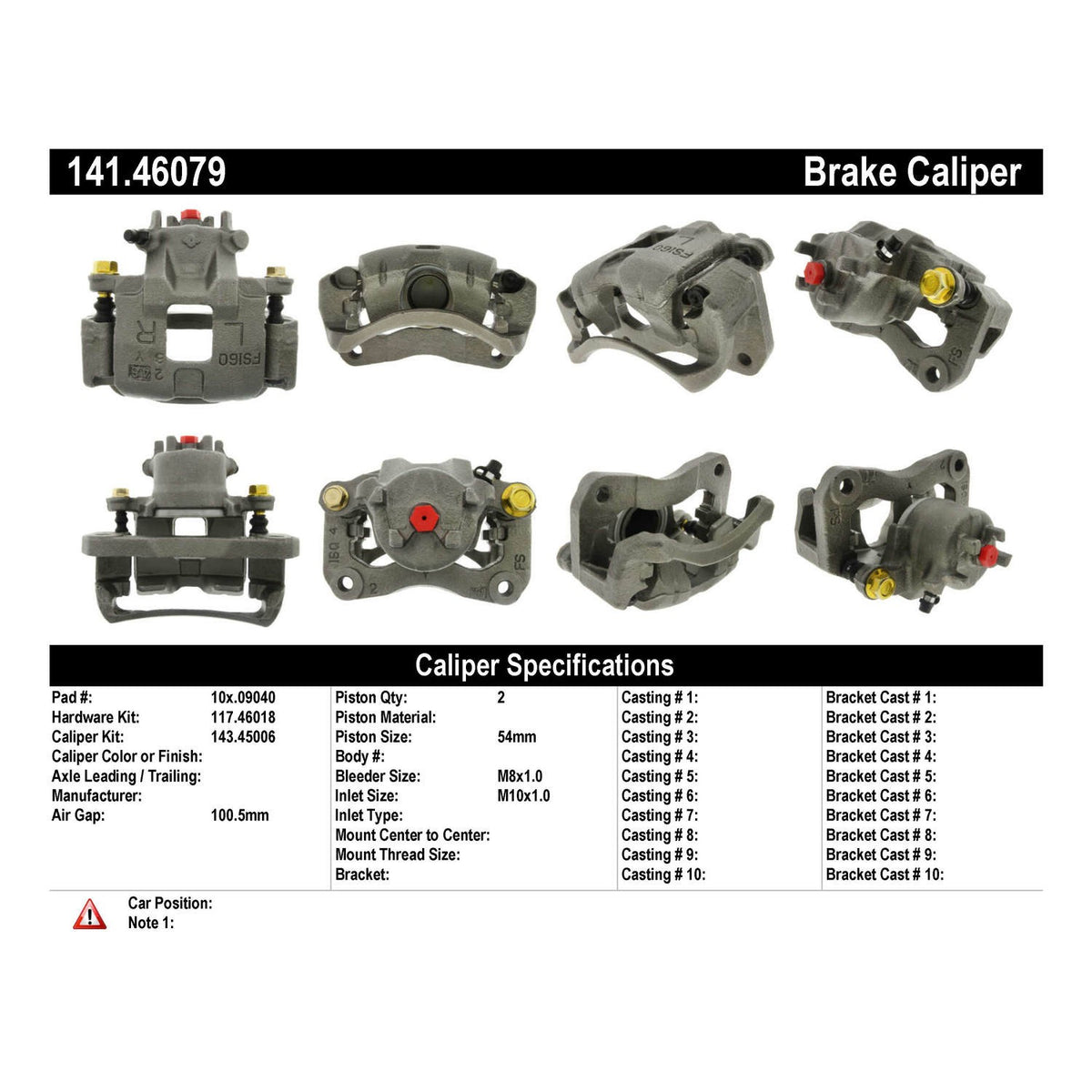 Centric Parts Semi-Loaded Brake Caliper 141.46079
