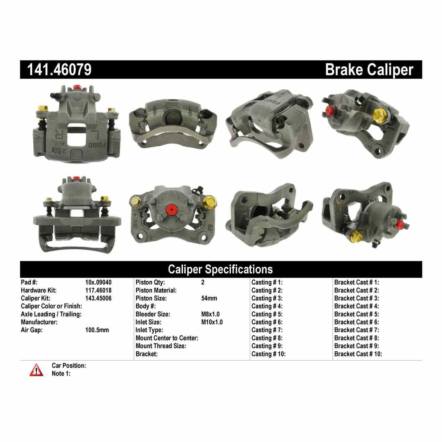 Centric Parts Disc Brake Caliper Semi-Loaded for 2002-2007 Mitsubishi Lancer 141.46079