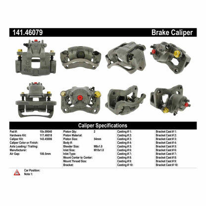 Centric Parts Disc Brake Caliper Semi-Loaded for 2002-2007 Mitsubishi Lancer 141.46079
