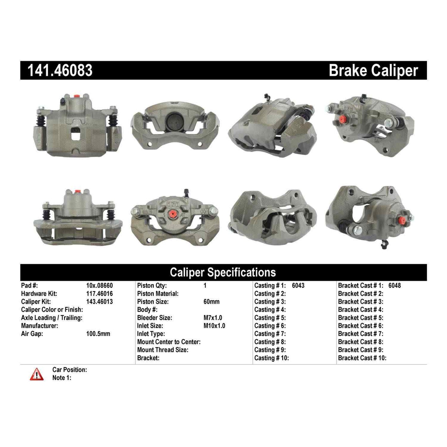 Centric Parts Disc Brake Caliper Semi-Loaded for 2004-2006 Mitsubishi Lancer Outlander 141.46083