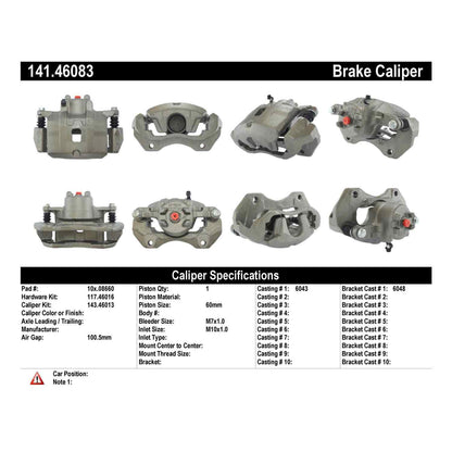 Centric Parts Disc Brake Caliper Semi-Loaded for 2004-2006 Mitsubishi Lancer Outlander 141.46083