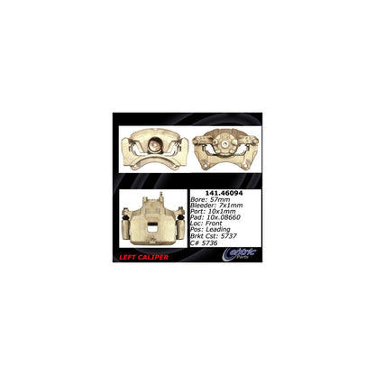 Centric Parts Disc Brake Caliper Semi-Loaded with Anti-Corrosion Finish for 2014-2015 Mitsubishi ASX 2008-2016 Lancer 2007-2020 Outlander 2011-2022 Outlander Sport 2011-2018 RVR 141.46094