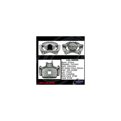 Centric Parts Disc Brake Caliper Semi-Loaded for 2008-2017 Mitsubishi Lancer 141.46096