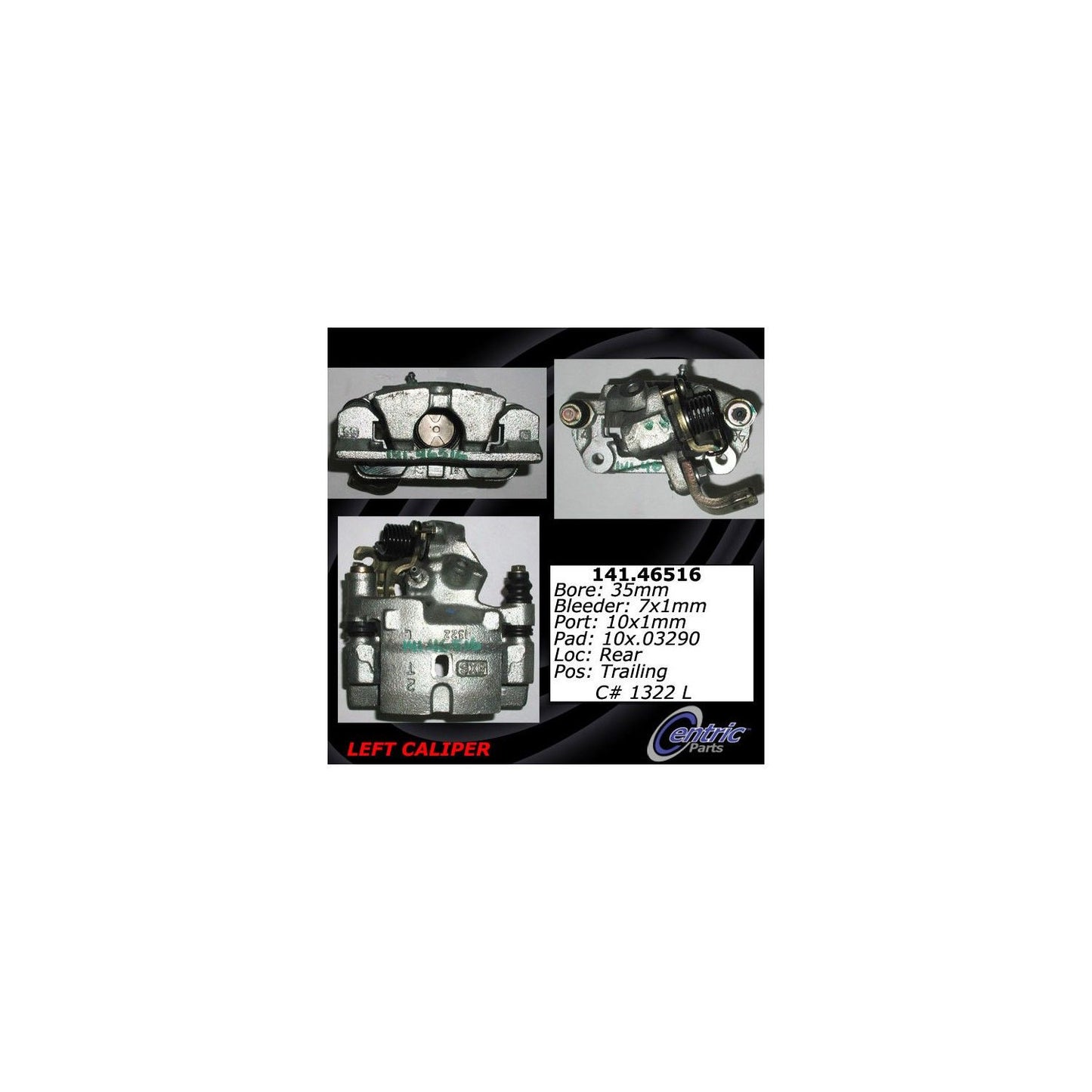 Stoptech Centric 90-94 Mitsubishi Eclipse/Laser/Talon Left Rear Semi-Loaded Caliper 141.46516