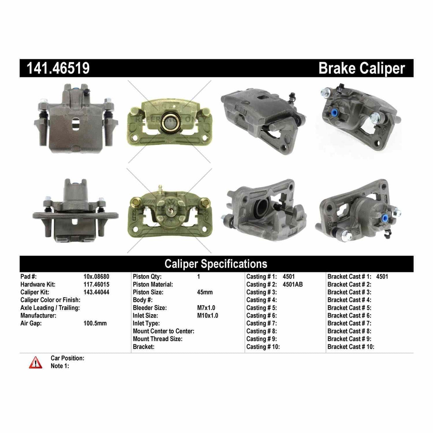 Centric Parts Semi-Loaded Brake Caliper 141.46519