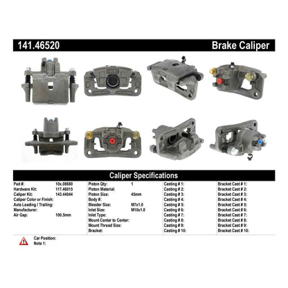 Centric Parts Disc Brake Caliper Semi-Loaded with anti-corrosion finish for 2000-2006 Mitsubishi Montero 141.46520
