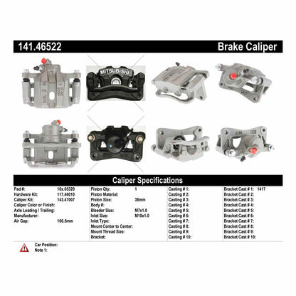 Centric Parts Semi-Loaded Brake Caliper 141.46522