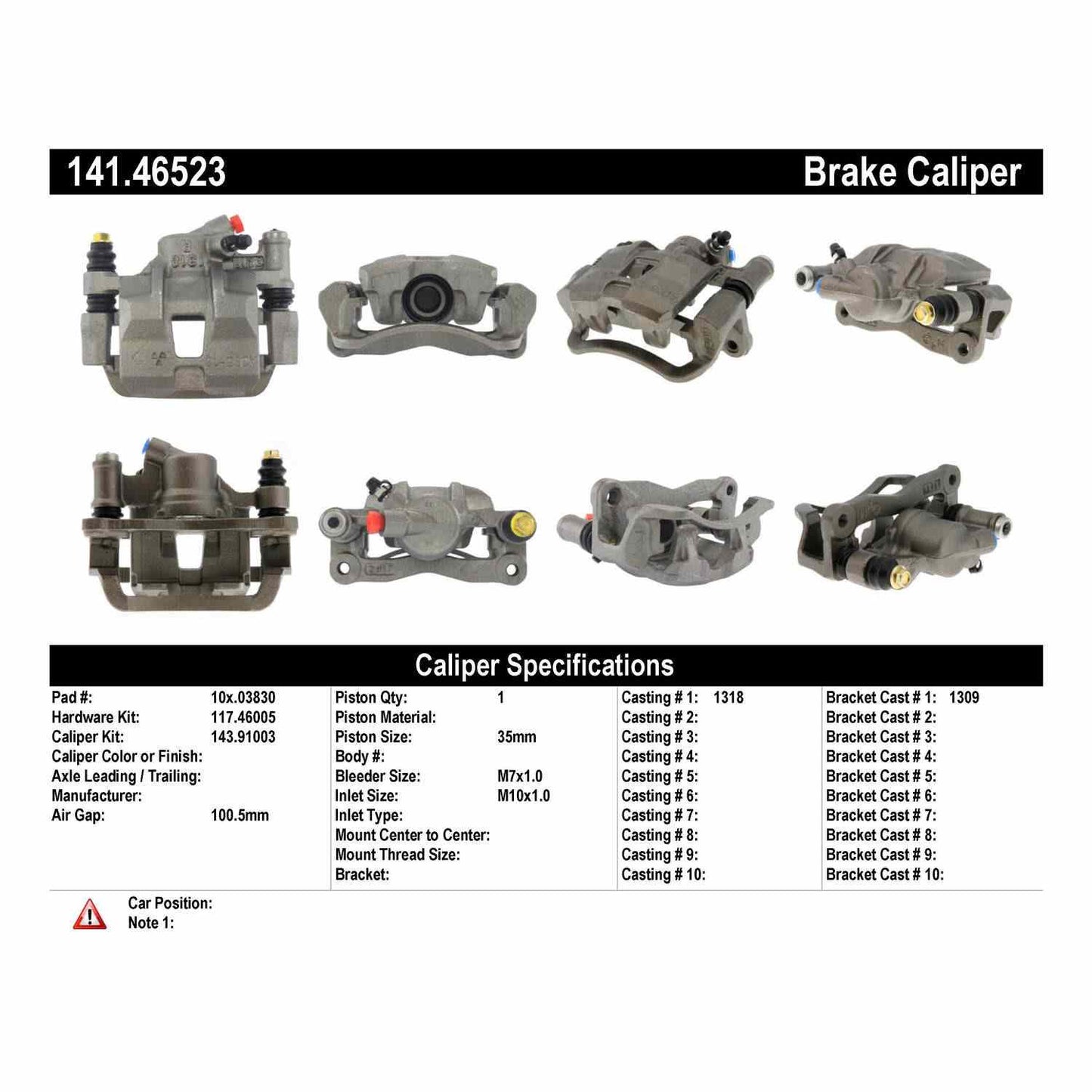 Centric Parts Disc Brake Caliper Semi-Loaded with Anti-Corrosion Finish for 1996-1991 Dodge Stealth, Mitsubishi 3000GT 1999-1991, Diamante 1996-1992 141.46523