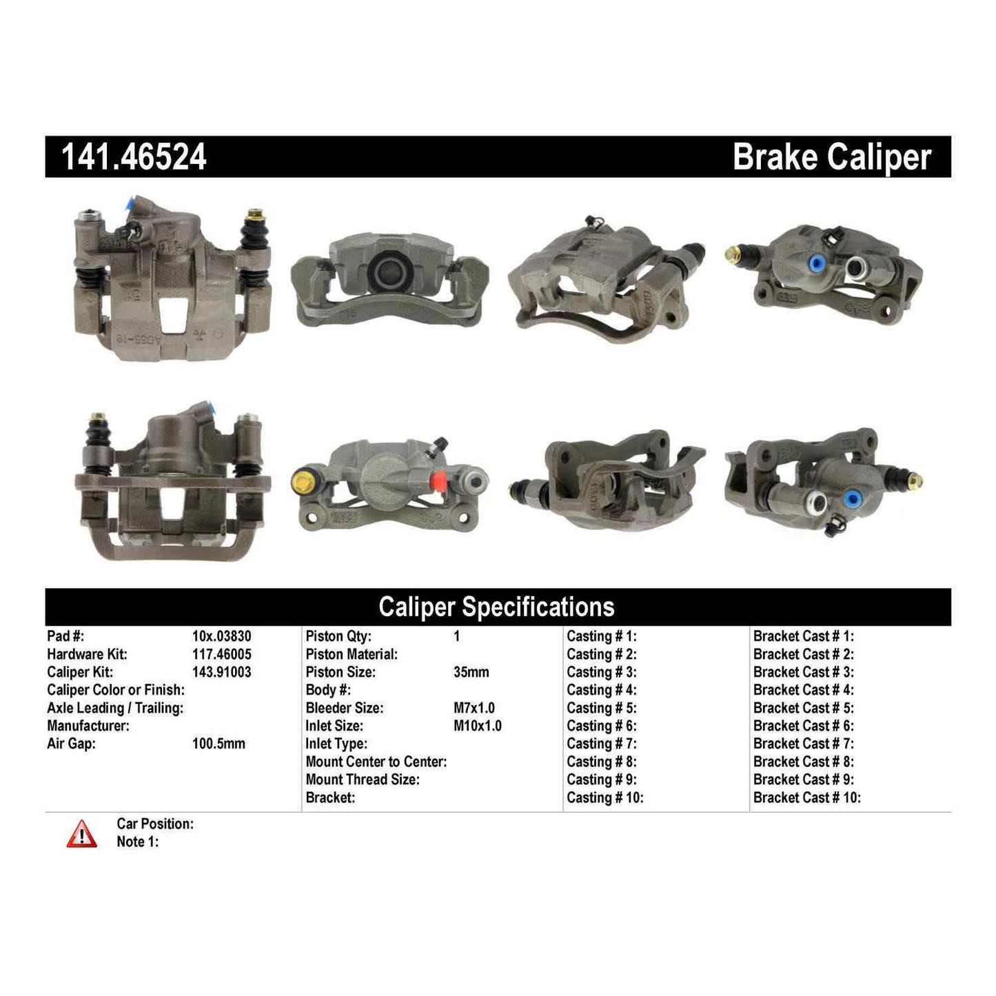 Stoptech Centric Semi-Loaded Brake Caliper - Rear Left 141.46524