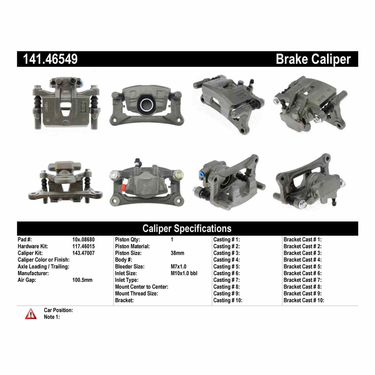 Centric Parts Disc Brake Caliper Semi-Loaded for 2004-2011 Mitsubishi Endeavor 141.46549