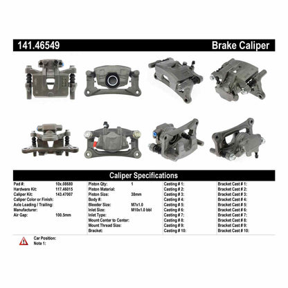 Centric Parts Disc Brake Caliper Semi-Loaded for 2004-2011 Mitsubishi Endeavor 141.46549