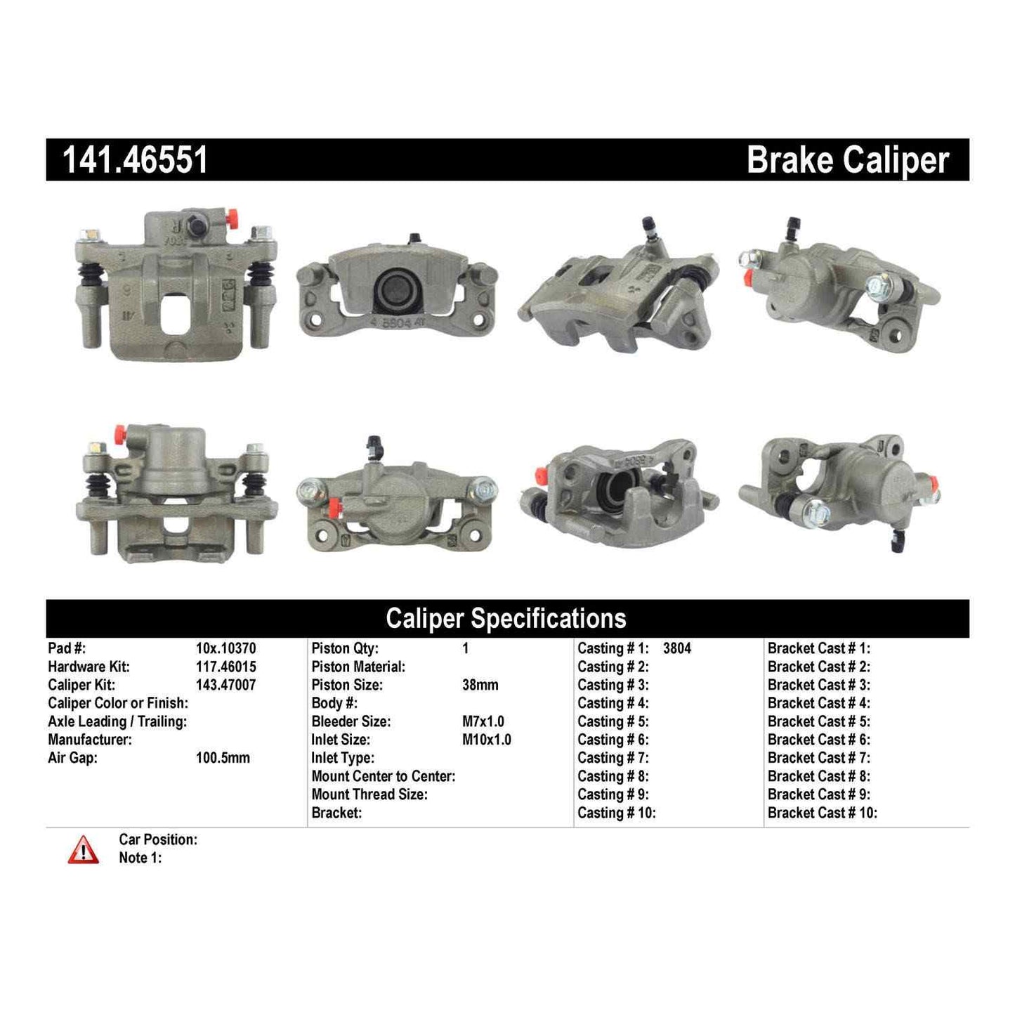 Centric Parts Disc Brake Caliper Semi-Loaded with Anti-Corrosion Finish for 2004-2006 Mitsubishi Lancer 2005-2006 Outlander 141.46551