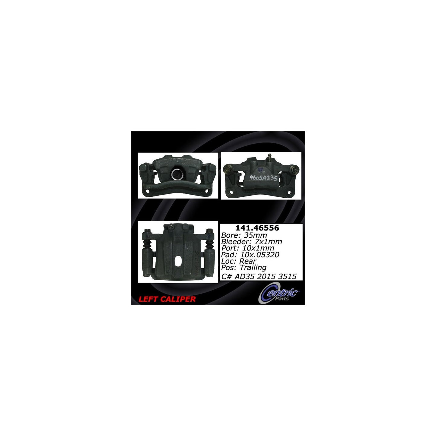 Centric Parts Disc Brake Caliper Semi-Loaded with Anti-Corrosion Finish for 2006-2012 Mitsubishi Eclipse, 2007-2009 Galant 141.46556