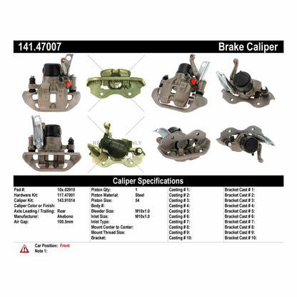 Stoptech Centric Semi-Loaded Brake Caliper - Front Right 141.47007