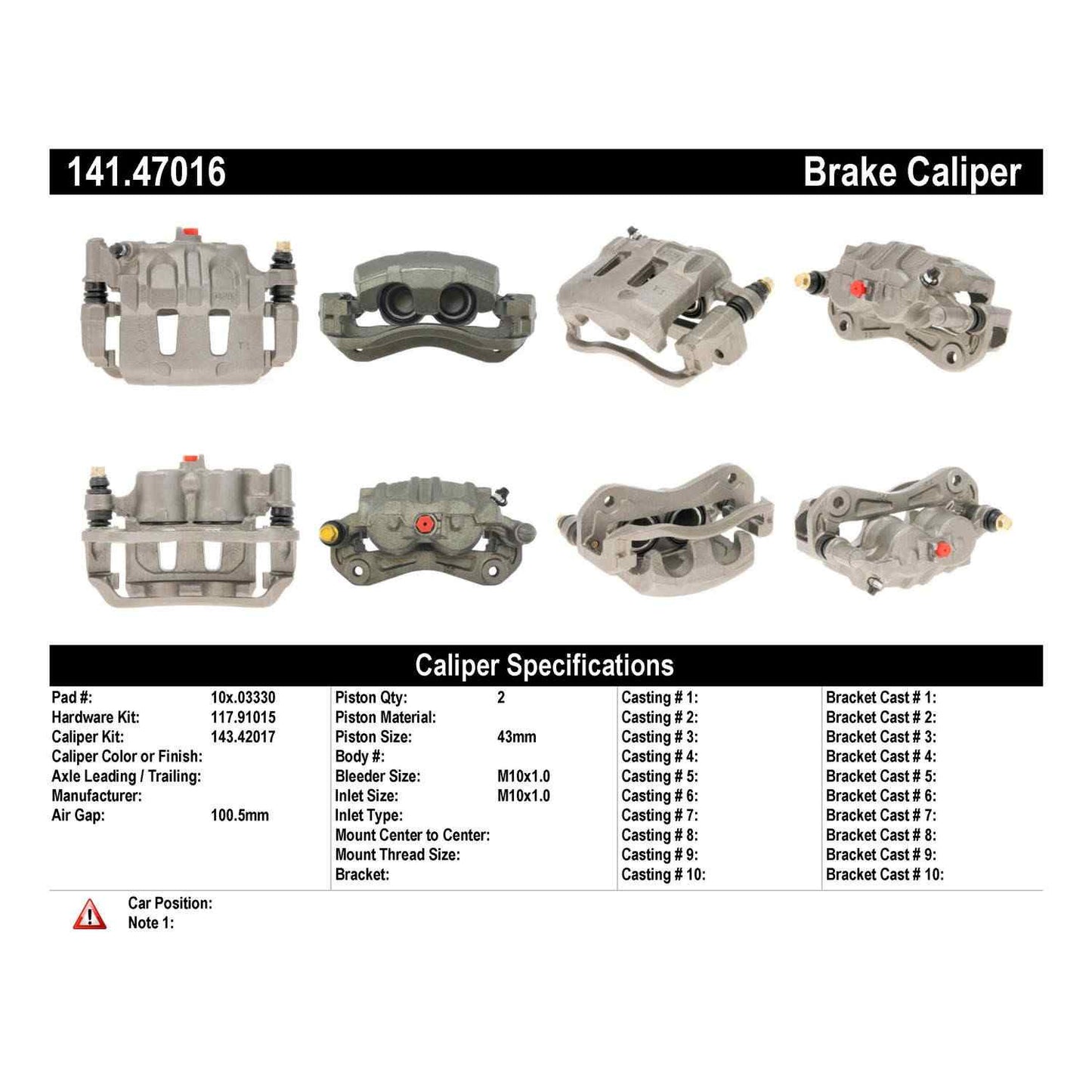 Centric Parts Disc Brake Caliper Semi-Loaded for 1992-1997 Subaru SVX 141.47016