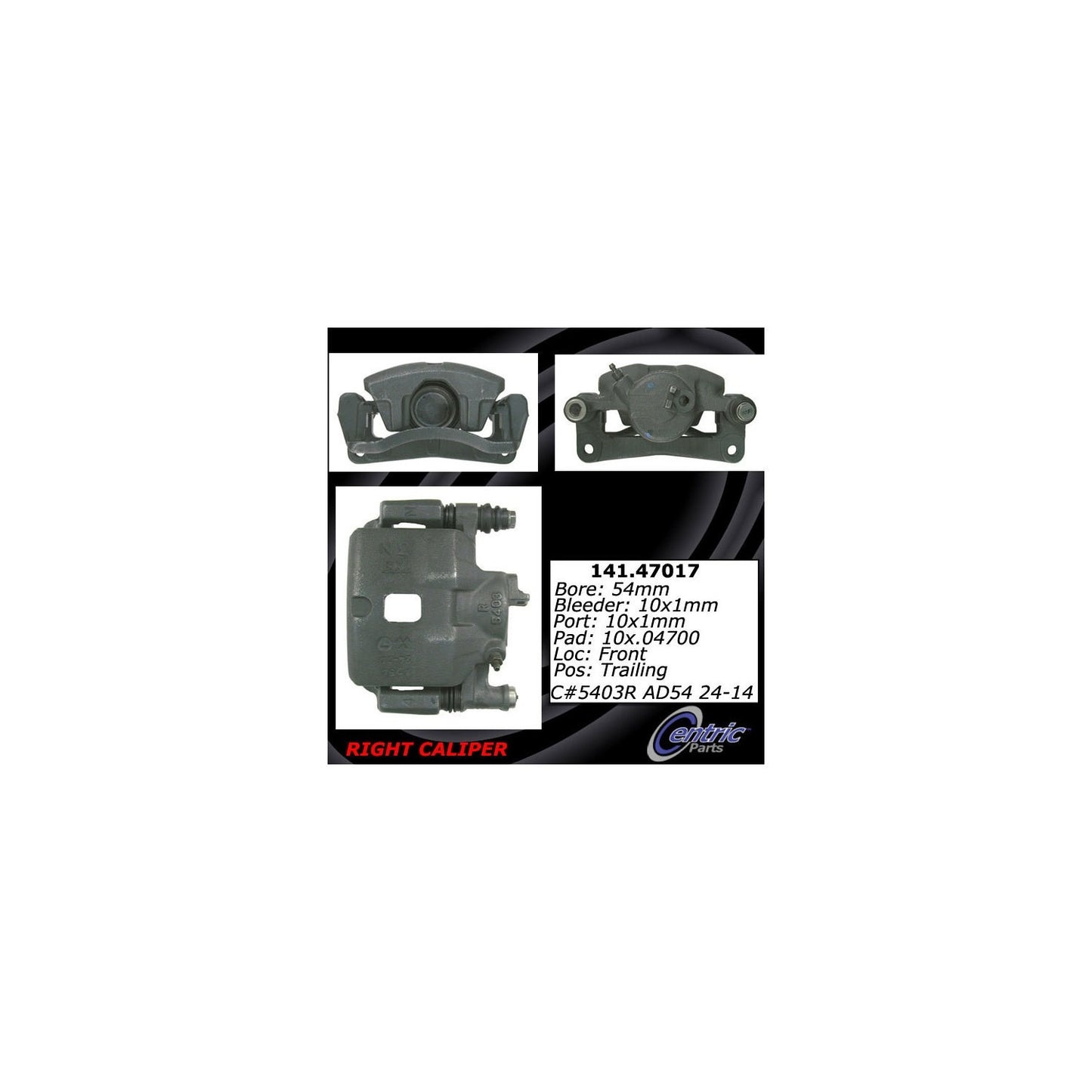 Centric Parts Disc Brake Caliper Semi-Loaded for 1993-1996 Subaru Impreza 141.47017