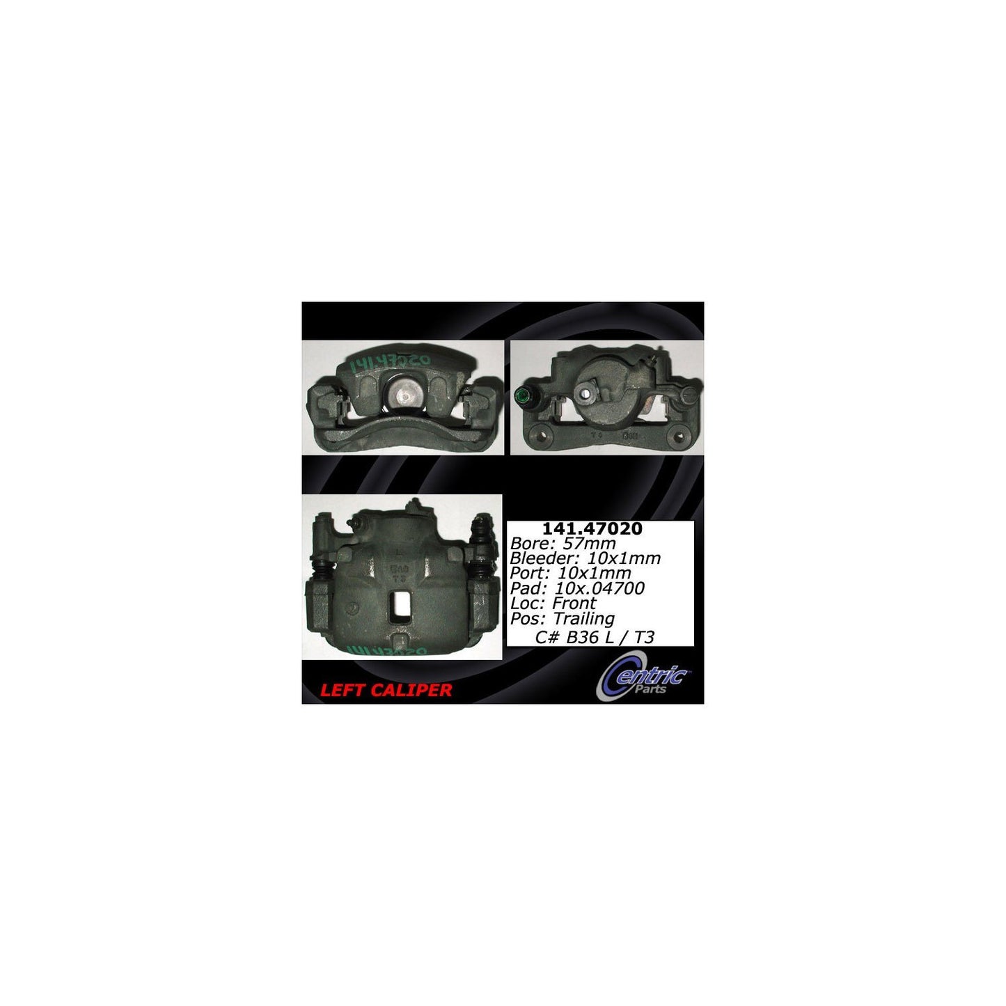Centric Parts Semi-Loaded Brake Caliper 141.47020