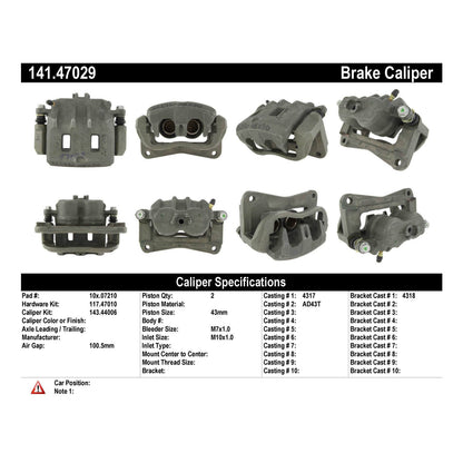 Centric Parts Semi-Loaded Brake Caliper 141.47029