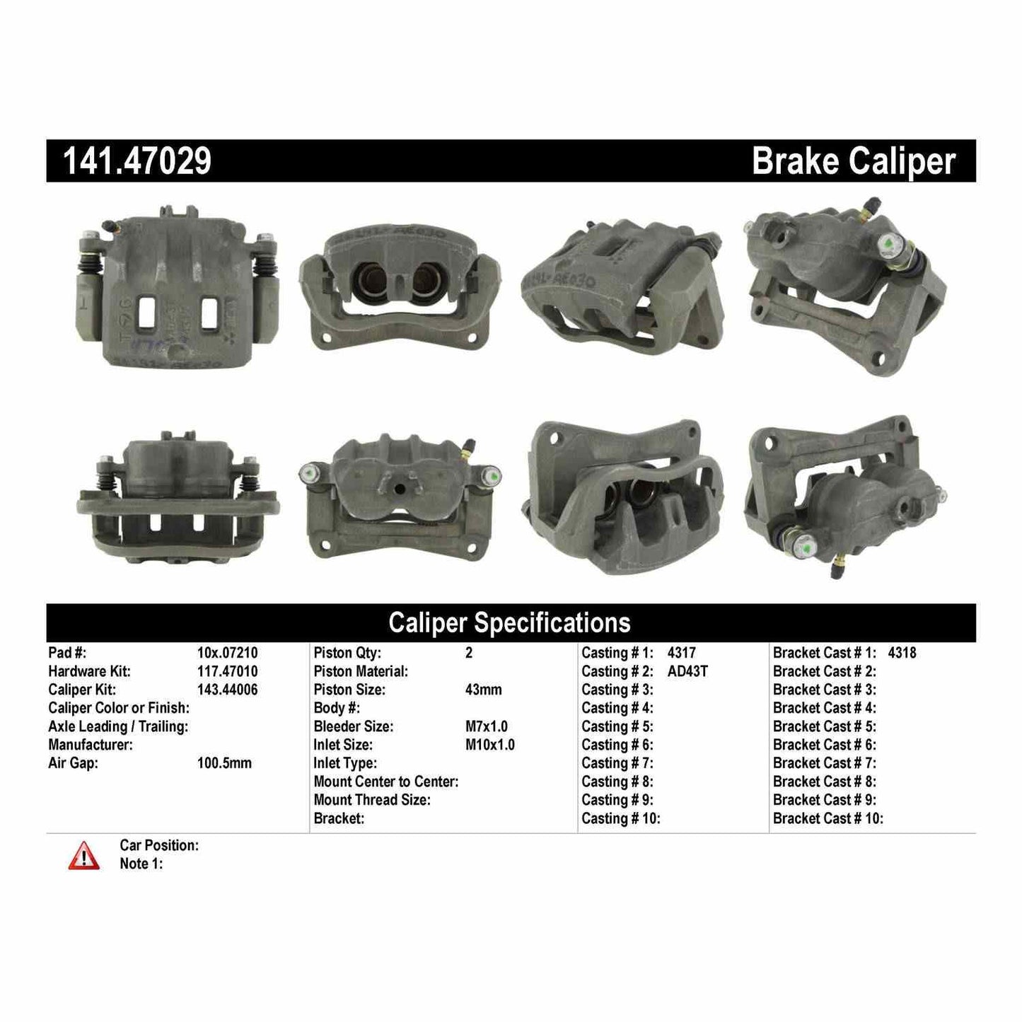 Centric Parts Disc Brake Caliper Semi-Loaded for 2002-2003 Subaru Impreza Outback 141.47029