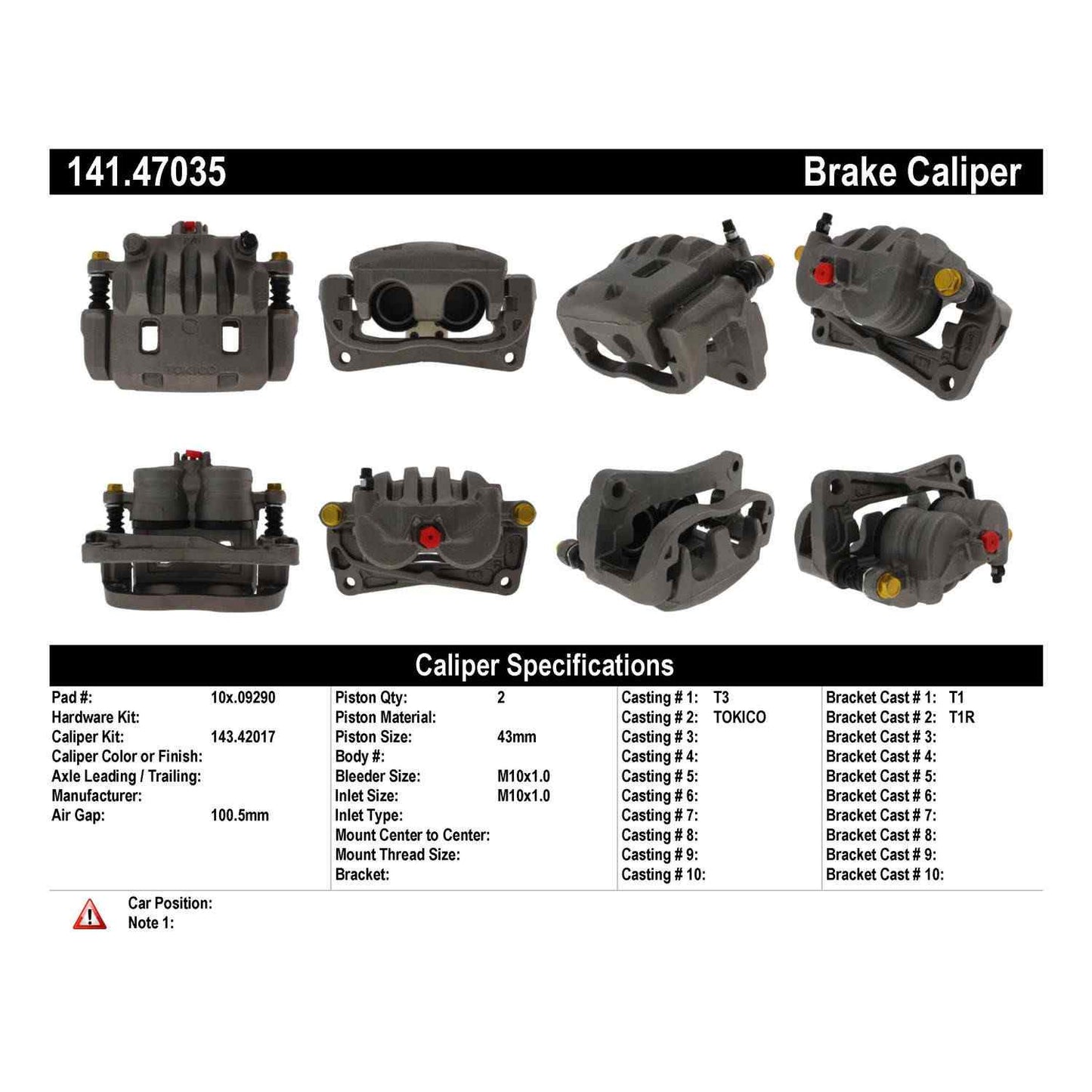 Stoptech Centric Semi-Loaded Brake Caliper - Front Right 141.47035