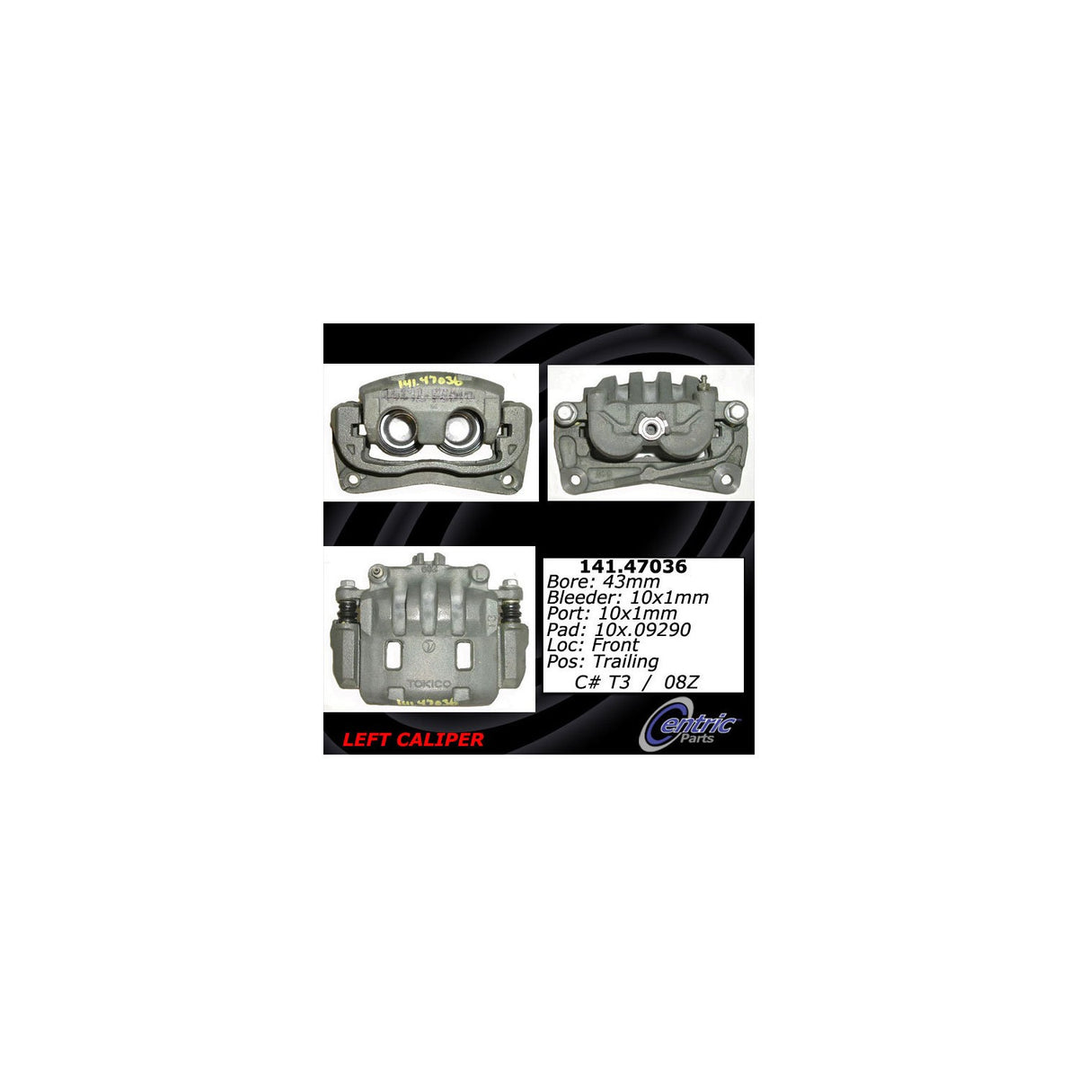 Centric Parts Semi-Loaded Brake Caliper 141.47036