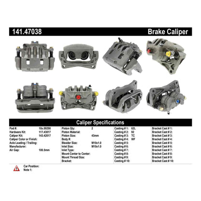 Stoptech Centric Semi-Loaded Caliper 141.47038