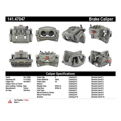 Stoptech Centric Semi-Loaded Brake Caliper - Front Right 141.47047