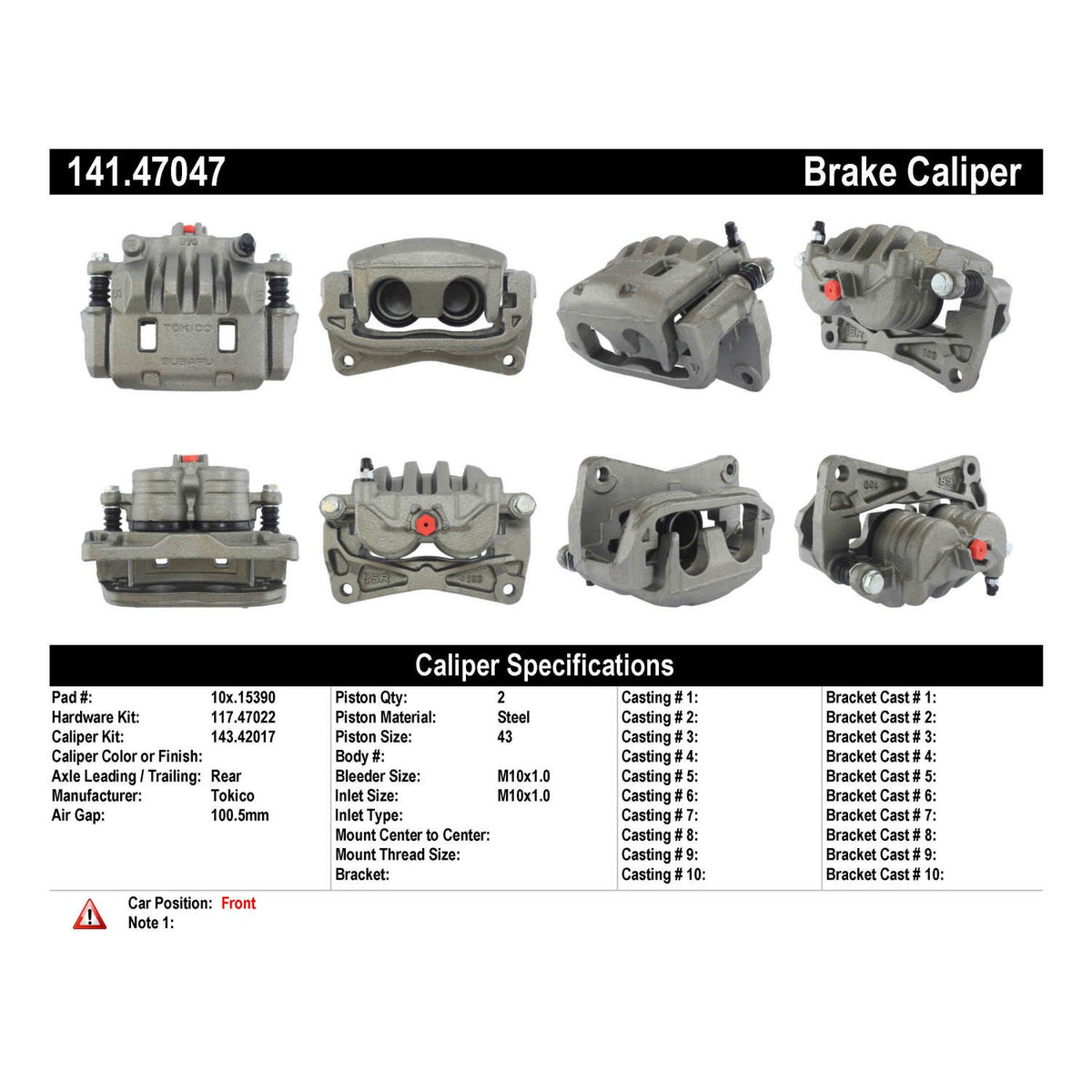 Stoptech Centric Semi-Loaded Brake Caliper - Front Right 141.47047