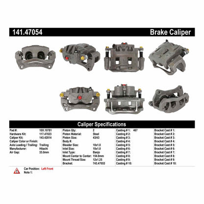 Centric Parts Semi-Loaded Brake Caliper 141.47054