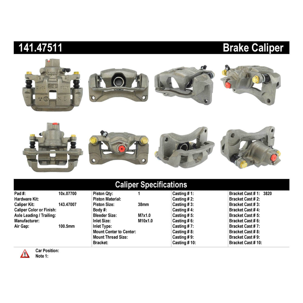 Centric Parts Semi-Loaded Brake Caliper 141.47511