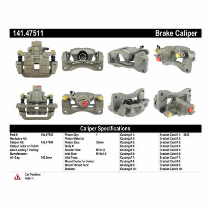 Centric Parts Semi-Loaded Brake Caliper 141.47511
