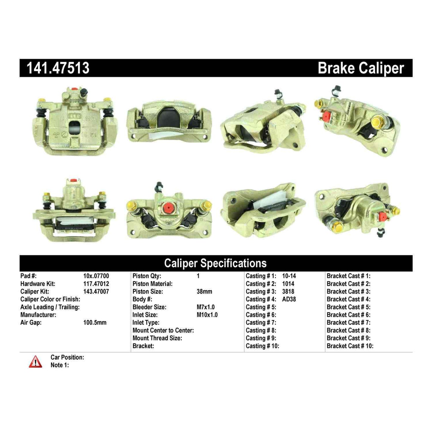 Centric Parts Disc Brake Caliper with anti-corrosion finish