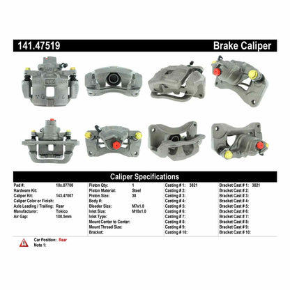 Centric Parts Disc Brake Caliper with anti-corrosion finish for 141.47519