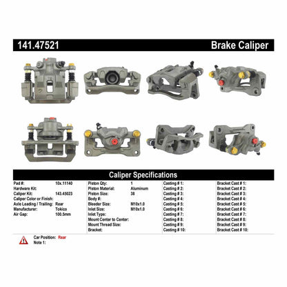 Centric Parts Disc Brake Caliper with anti-corrosion finish