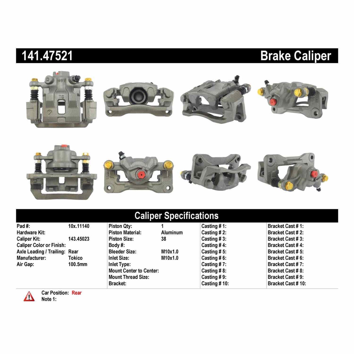 Stoptech Centric Posi-Quiet Loaded Caliper 141.47521