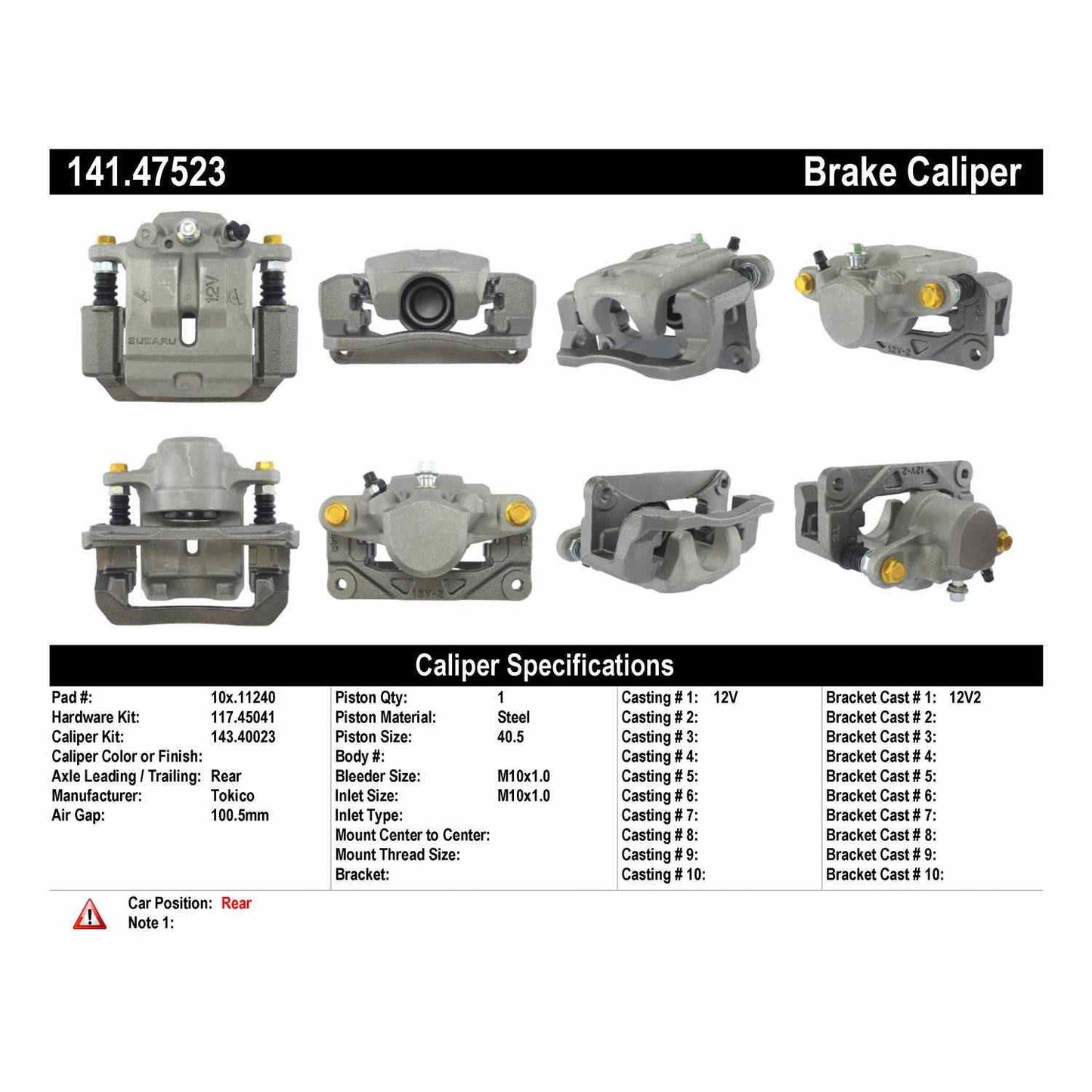 Centric Parts Disc Brake Caliper with anti-corrosion finish