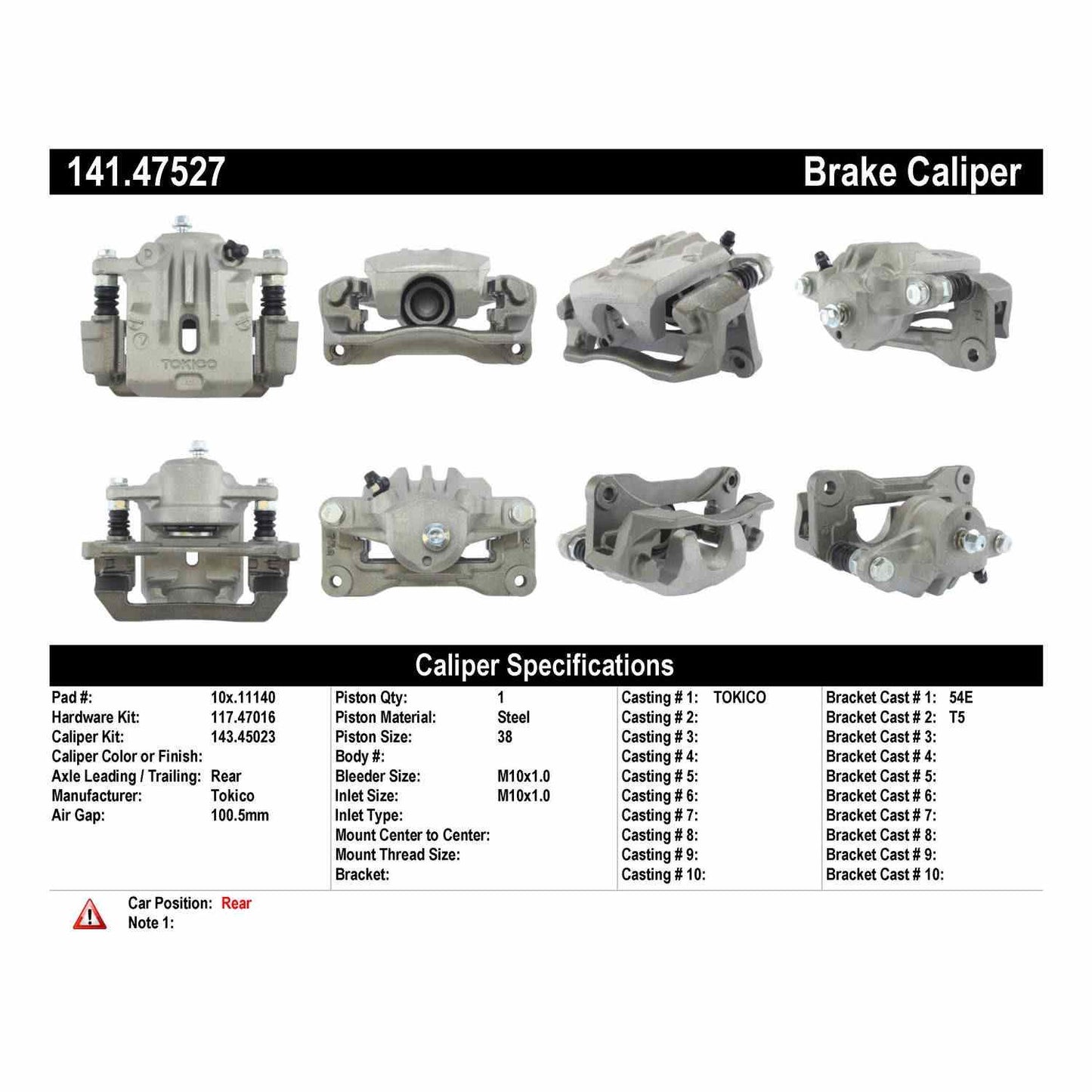Centric Parts Disc Brake Caliper with anti-corrosion finish