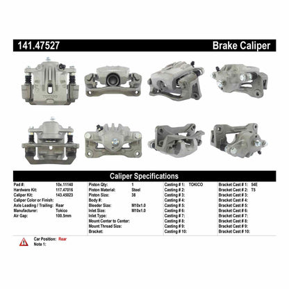 Centric Parts Disc Brake Caliper with anti-corrosion finish