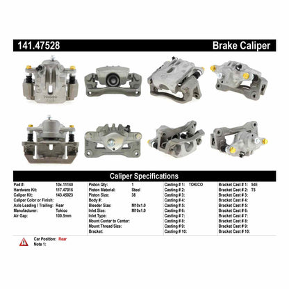 Centric Parts Disc Brake Caliper with anti-corrosion finish for reliable braking performance