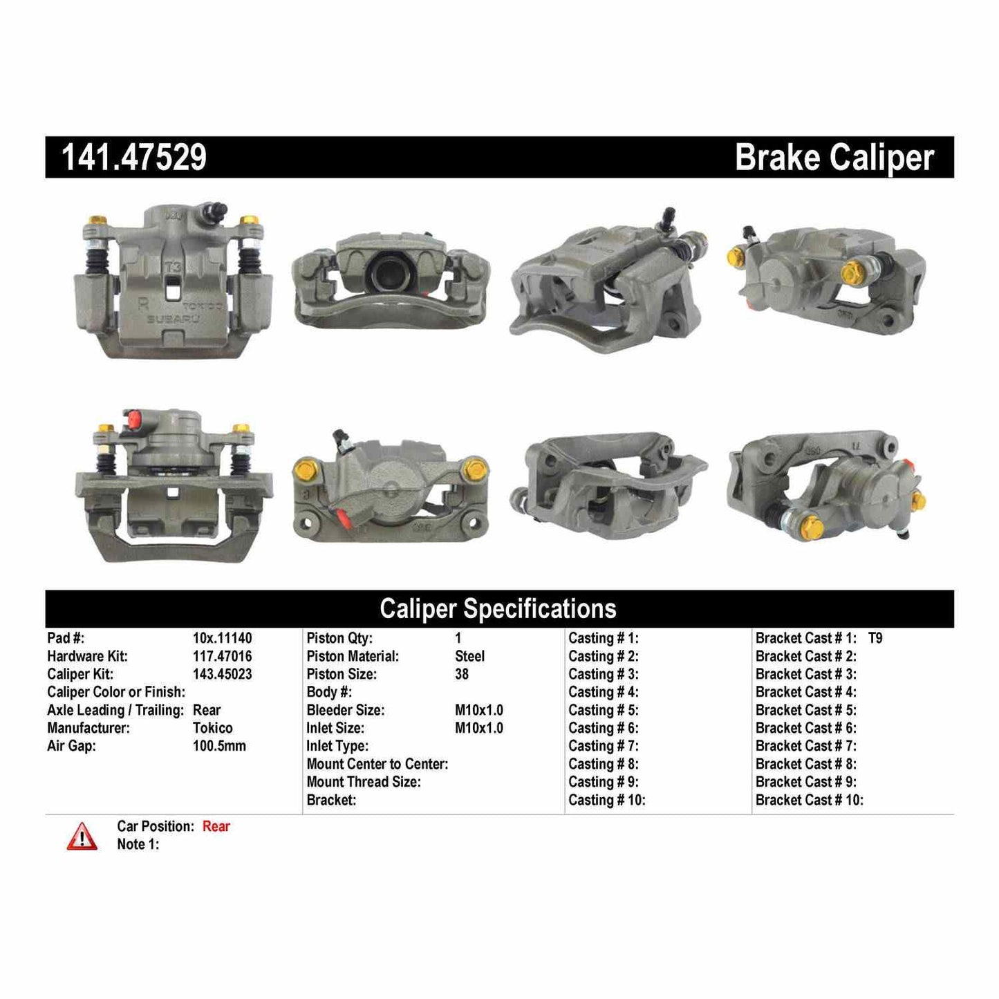 Centric Parts Disc Brake Caliper with anti-corrosion finish
