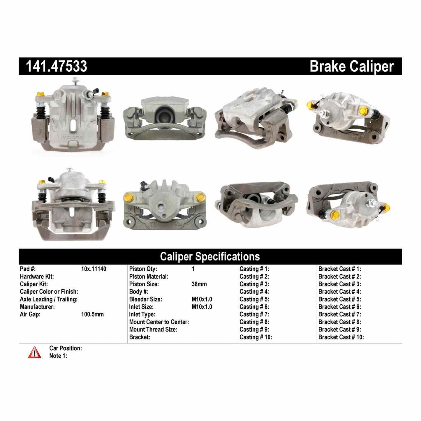 Stoptech Centric Semi-Loaded Brake Caliper - Rear Right 141.47533