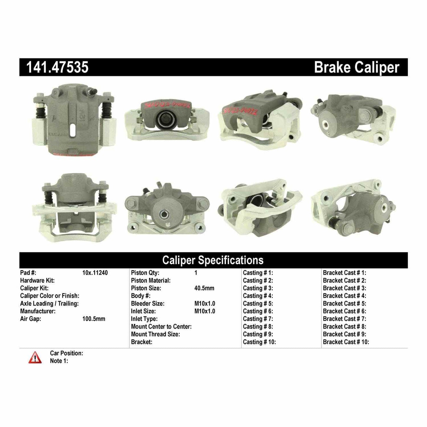 Centric Parts Semi-Loaded Brake Caliper 141.47535